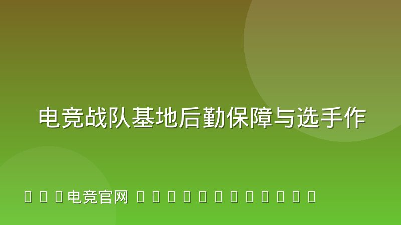 电竞战队基地后勤保障与选手作息管理的协作难点